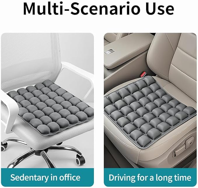 Inflatable Seat Cushion-Airplane Seat Cushion for Travel.Suitable for Long Distance Sedentary People to Use,Easy to Carry, 3D Inflatable Airbag is Ergonomic and Suitable (Gray)