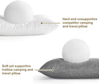 Ivellow Travel Pillow Camping Pillow for Sleeping Small Shredded Memory Foam Pillow Compressible Compact Medium Firm, Soft Breathable Cover,Supportive for Outdoor Car Backpacking Hiking Essential Gear