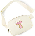 Gitus Personalized Gifts Birthday Gifts for Girls Fanny Pack Cross Body Bags with Initial Letter Preppy Stuff Gifts for Her Girlfriend Wife Sister Friends Mom (Ivory-T)