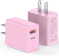LCGENS USB C Wall Charger Block 20W, 2-Pack Dual Port PD Power Delivery Fast Type C Charging Block Plug Compatible with iPhone 13/14/15/16/17 Pro Max Plus, XS/XR/X,iPad,AirPorts,Galaxy S25/24