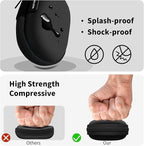 for Earbuds Carrying Case, Small Oval Storage Cases, Portable Storage Earbud Pouch Bag for Earbuds, in-Ear Headphones, Earphones, Headsets, USB Charging Cable, Black1
