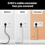 Cord Covers for Wires on Wall - 150in Cable Management Cable Hider - Cord Hiders for TV On Wall - Paintable Cable Concealer - Wire Covers for Cords - 10X (L16 x W0.95 x H0.5) - Medium | Black