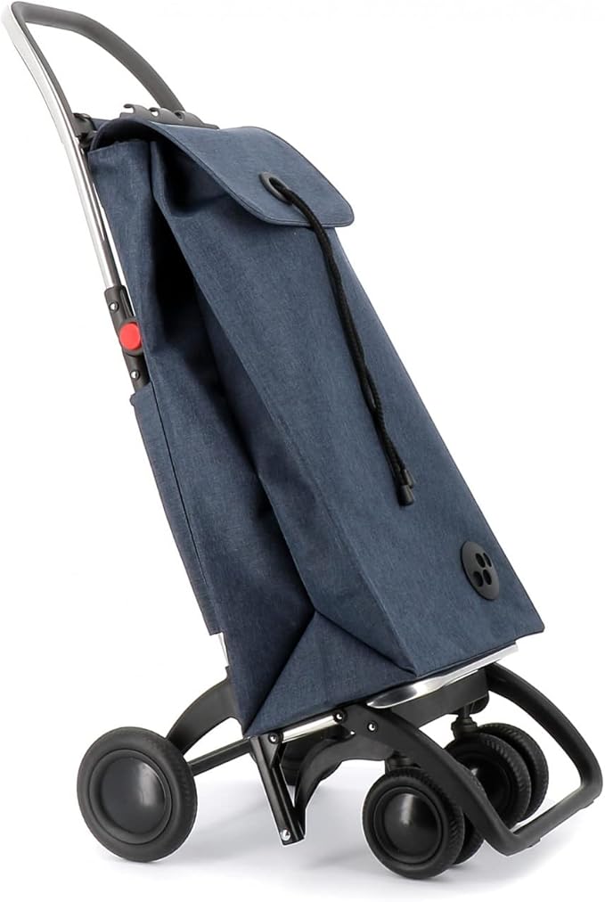 ROLSER I-Max Tweed 4 Wheel 2 Swivelling Foldable Shopping Trolley - Marine