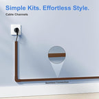 Yecaye Cord Hider, 113in Brown Cord Covers for Wires on Wall, One-Cord Cord Organizer, Easy Install Cable Management Kit, Cord Cover Home Office, W0.59in H0.4in, Brown