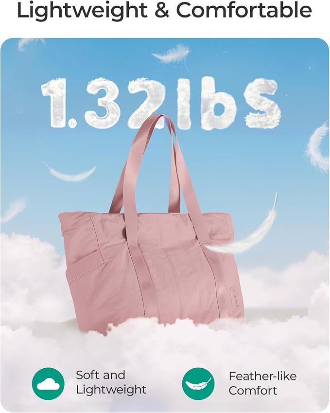BAGSMART Tote Bag for Women, Tote Bag with Zipper Work Tote with Compartments Nurse Shoulder Hanbag for Travel, Gym