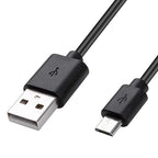 Micro USB Cable 6-Pack 3ft - Android Charger Cord for Samsung Galaxy S7/S6 Edge/J7/S5/Note 5/4, LG K40/K20, Fast Charging, Black - USB to Micro-USB Charging Cables for Android Phones