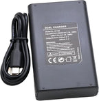 NP-W126 Camera Battery Dual LCD Charger Kit Compatible with NP-W126S/W126 Battery for XS10, XT50, XT30, XA7, X100V, X100F, XT200, XE3, XT30 II, XE4, A5, XT3/2/1, XT20/10, Xpro2/3