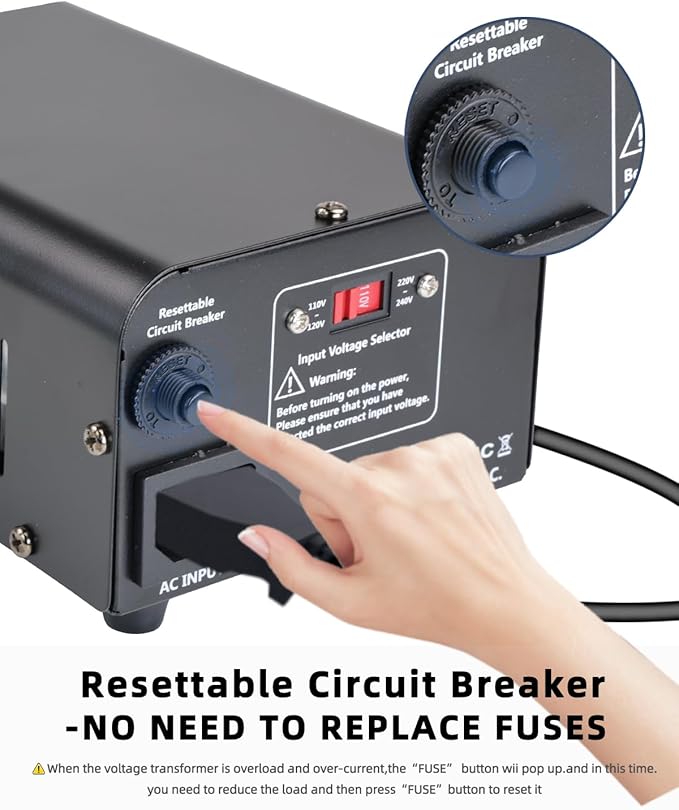 LVYUAN Voltage Transformer Converter 500 Watt Step Up/Down Convert from 110-120 Volt to 220-240 Volt and from 220-240 Volt to 110-120 Volt with US Outlet, Universal Outlet, Circuit Breaker