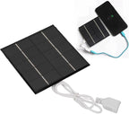 Alomejor Portable Solar Charger,efficient 1.2W 5V mini polycrystalline Solar Panel USB for Travelers Hikers Campers Emergency Outdoor use