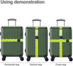 Luggage Straps for Suitcases TSA Approved Easy Pack Organized Suitcase Strap, Luggage Strap, Luggage Belt Strap, Bag Straps for Luggage. Buckle Straps Travel Accessories (Yellow)