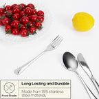 Travel Utensils with Case, Quatish Portable Silverware Set for Work, Stainless Steel Reusable Travel Cutlery, Fork and Spoon Set for Camping, Picnic, Gadgets, Lunch Box for Men, Christmas Gift, Silver