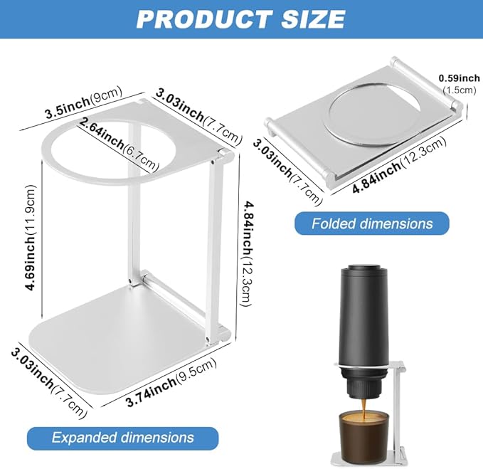 Pour Over Coffee Dripper Stand, Portable Espresso Machine Stand Foldable Aluminum Coffee Dripper Station for Coffice Home Camping
