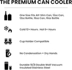 Frost Buddy Universal Buddy Can Cooler - Fits All - For Regular 12 & 16 oz or Slim-Size Bottles - Insulated Double-Walled Stainless Steel (Merica)