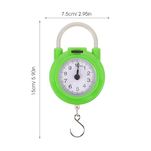 Ciieeo Portable Travel Suitcase Weight Scale with Hook High Precision Manual Spring Luggage Scale for Travel and Shipping (Fluorescent Green)