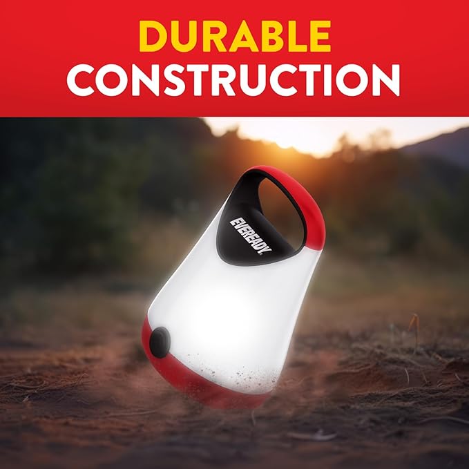 Eveready LED Camping Lantern X-250,Super Bright Tent Lights,Rugged Water Resistant LED Lanterns,100 Hour Run-time (Batteries Included),Red and Black,(Pack of 8)