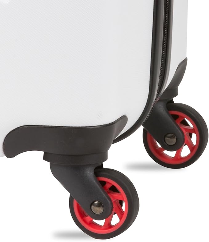 SwissGear 7366 Signature Hardside Expandable Luggage with Spinner Wheels, TSA Lock, White, Checked-Medium 23-Inch