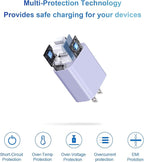 iPhone Charger Fast Charging USB C Charger Block Type C Charging iPad Chargers with 6FT C Chargers Cord Compatible with iPhone14/14 Pro Max/13/13Pro/12/12 Pro/11,iPad(Purple)