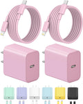 iPhone Charger Fast Charging USB C Charger Block Type C Charging iPad Chargers with 6FT C Chargers Cord Compatible with iPhone14/14 Pro Max/13/13Pro/12/12 Pro/11,iPad(Pink