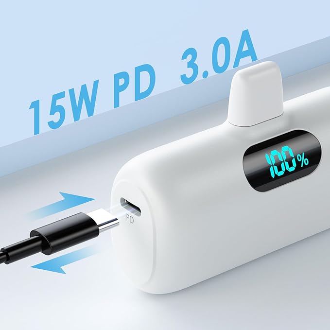 Small Portable Charger for iPhone 5000mAh, PD Fast Charging Power Bank,Mini Battery Pack Portable Phone Charger Travel Essentials for iPhone 14/14 Pro Max/13/13 Pro/12 Pro/11/XS/XR/X/8/7/6/SE Series