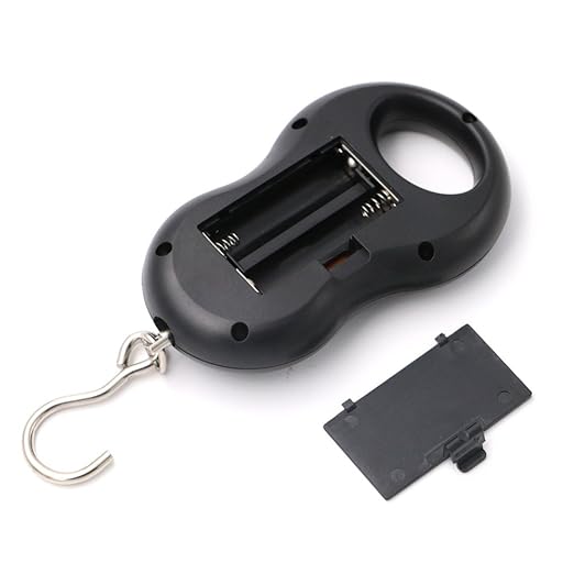 Pocket Portable 50kg/10g LCD Digital Scale Electronic Hand Held Hook Belt Luggage Hanging Scale Backlight Balance Weigting (Black)