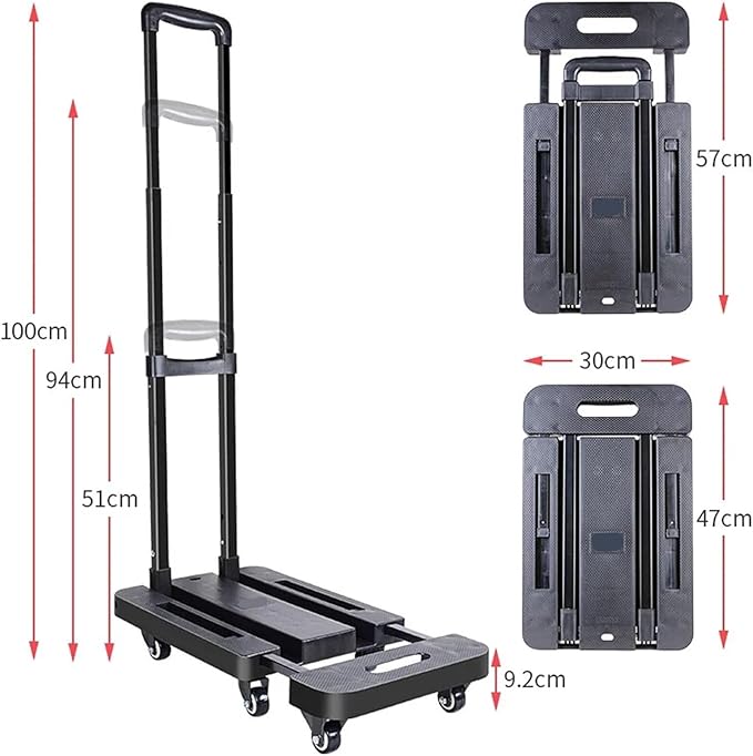 Heavy Duty Folding Cart Portable Hand Truck Trolley for Outdoor Camping Luggage Transport & Home Use Multifunctional Red Wagon for Easy Carrying & Storage