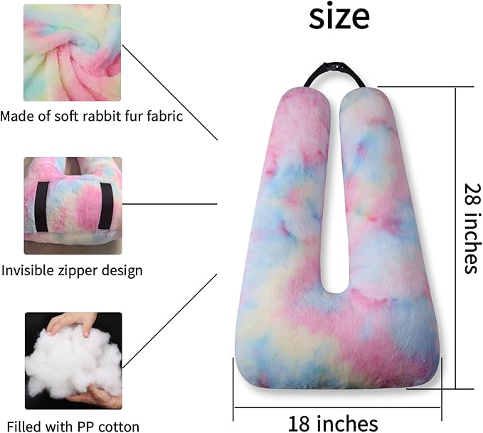 FHSGGP Travel Pillow Car Pillow Kid Car Sleeping The Sleeping Aid for Adults and Kids on Road Trips Kids Travel Pillow Colorful Pink