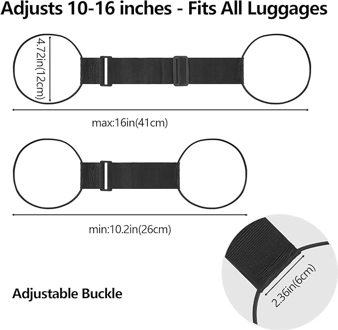 BILIONE Add a Bag Luggage Straps 4 Pack, Adjustable Bungee Elastic Belt to Connect Two Suitcases, Secure Carry On & Travel Essentials (Rainbow)