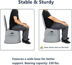 VINGLI Portable Toilet | Indoor Outdoor Commode w/Detachable Inner Bucket & Removable Paper Holder, Lightweight & Compact for Camping, Boat, Van, Emergency Use (Grey)