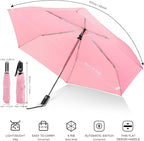 Compact Travel Umbrella for Purse - Flat Handle, Waterproof for Light Rain