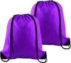 PLULON 2Pcs Drawstring Bags Bulk Purple Drawstring Backpack String Backpack Cinch Sack Sport Gym Backpack Bags for Yoga Traveling Outdoor Sports