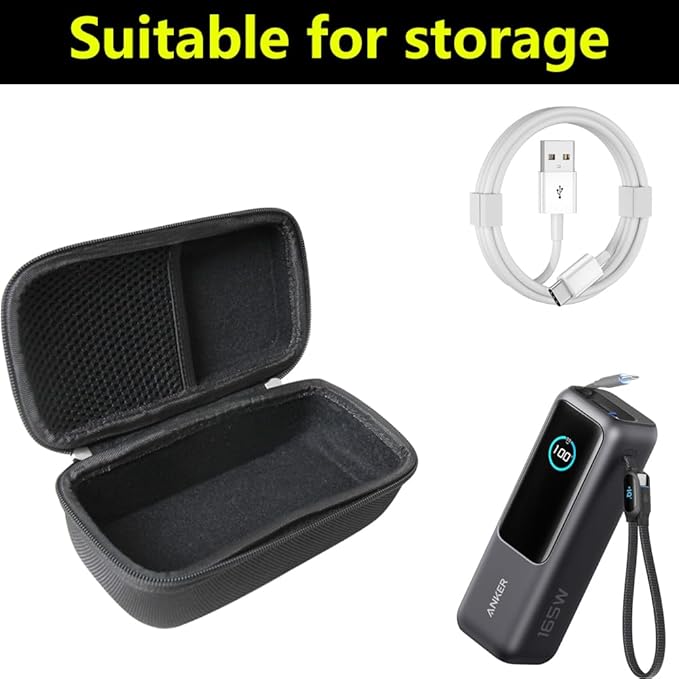 Anleo Hard Travel Case for Anker 25,000mAh Laptop Power Bank (Black) - Protective Storage Box Compatible with Anker 25K, Durable EVA Shell