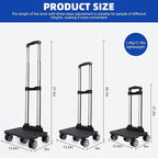 Backpack Trolley, Wheeled Folding Luggage Travel Cart Aluminum -Roller Carrier for Backpack/Schoolbag/Boxes(5 Wheels Detachable)