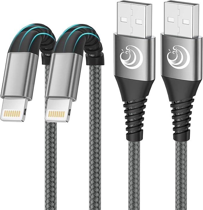 Aioneus iPhone Charger 6FT 2Pack, USB A to Lightning Cable Nylon Braided iPhone Charger Cord Fast Charging for iPhone 14 13 12 11 XS Max XR 8 7Plus SE