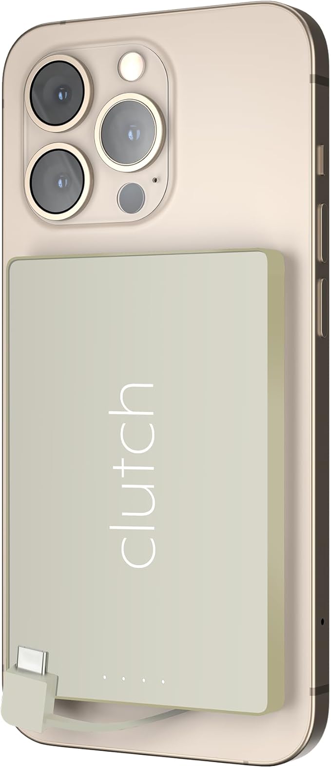 Clutch - Pro USB-C Portable Charger - Compatible with iPhone 15, 16, 17 & Android Devices - Power Bank Magnetic Battery - TSA Travel Approved - USB Rechargeable - Built-in Cable - 5000 mAh - 3.7oz