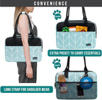 PetAmi Dog Purse Carrier for Small Dogs Cats, TSA Airline Approved Soft-Sided Pet Carrier with Pockets, Ventilated Travel Tote Bag with Bed & Shoulder Strap, Puppy Kitten, Max 12 lbs, Chevron Teal