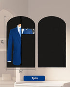Garment Bags Suit Bags 24 x 43 Inch, 9 Packs Garment Covers for Hanging Clothes on Closet or Travel, PEVA (70GSM) Suit Covers for Storage Suits, T-shirts and Jackets