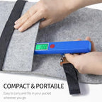 Digital Luggage Scale, Portable Handheld Travel Weight Scale with Backlit LCD Display, 110 lb Capacity, Hook and Strap, (Blue)