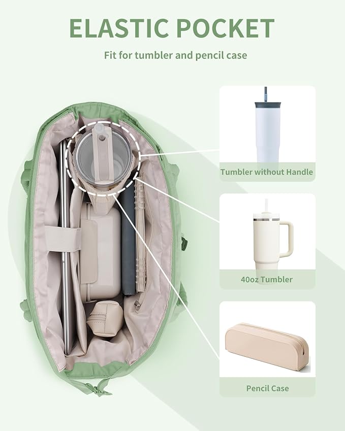 Wandering Nature Puffer Tote Bag with Cup Holder & Laptop Compartment & Trolley Sleeve for Travel, Work, Nurse, Women
