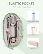 Wandering Nature Puffer Tote Bag with Cup Holder & Laptop Compartment & Trolley Sleeve for Travel, Work, Nurse, Women