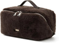 EACHY Travel Makeup Bag, Large Capacity Cosmetic Bag for Women, Waterproof PU Leather, Flat Open Portable Toiletry Bag for Skincare, Brushes & Travel Essentials