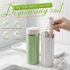 4 in 1 Travel Dispenser, Travel Bottles for Toiletries, Squeeze Leak Proof Dispenser Bottles with Scale and Label for Shampoo Lotion Shower Gel, Suitable for Travel, Camping and Gym(2 PC, White)