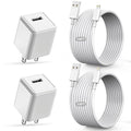 2Pack[Apple MFi Certified] iPhone Charger,10Feet Extra Long Lightning Cable Data Sync Transfer Cord with Portable Travel Charging Block Compatible with iPhone 14/13/12/11/10/X/8 Plus/XR/XS Max/7/SE