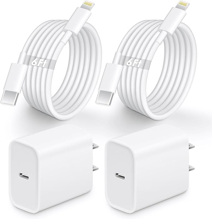 AISNI Fast iPhone Charger Block Compatible with iPhone 13 14 Fast Charger Cord 6 FT, MFI Certified for 2 Pack 20W PD iPhone Charger Fast Charging iPhone 14 13 12 11 Pro Max,14 Plus,XR,XSMAX-White