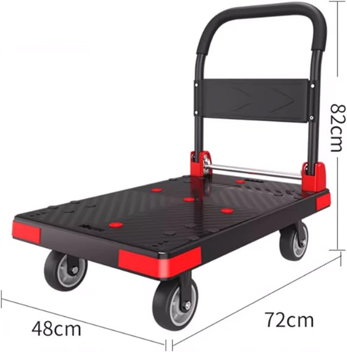 Foldable Hand n, Platform Cart, Flatbed Trolley with Swivel Wheels, Moving Cart for Office Use, Portable for Easy Transport