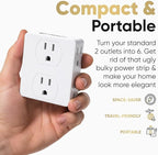 Multi Plug Outlet Splitter, Unidapt Multiple Outlets Extender Adapter with 6 AC Power Socket, Side Splitter Box, Wall Tap Plug Expander for Home Hotel Office Dorm Essentials, 2-Pack