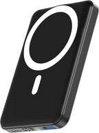 podoru for Magsafe Power Bank, 10000mAh Magnetic Portable Charger with 22.5W PD Fast Charging USB-C Cable LED Display Wireless Battery Pack for iPhone 17/16/15/14/13/12 Series-Black