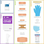 Be Smart Get Prepared's 125 Pieces Travel First aid kit, Carry-on Travel Essentials– PPE, Camping, Hiking, Road Trips, On-The-Go