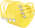 4Pack USB C to Lightning Cable 6FT, Fast Charging Cord for iPhone 14, Replacement for Apple Original Charger Cable for iPhone 14 13 12 11 Pro 11 XS MAX XR 8 7 6s Plus-Yellow