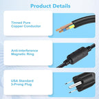 Universal Power Supply 3V~24V 6A 144W Adjustable Variable 3V 5V 9V 12V 18V 20V 24V AC/DC Adapter Charger, 100V-240V AC to DC Converter with 14 Tips, Polarity Converter and 4-Way Power Splitter Cable