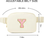 Gitus Personalized Gifts Birthday Gifts for Girls Fanny Pack Cross Body Bags with Initial Letter Preppy Stuff Gifts for Her Girlfriend Wife Sister Friends Mom (Ivory-Y)